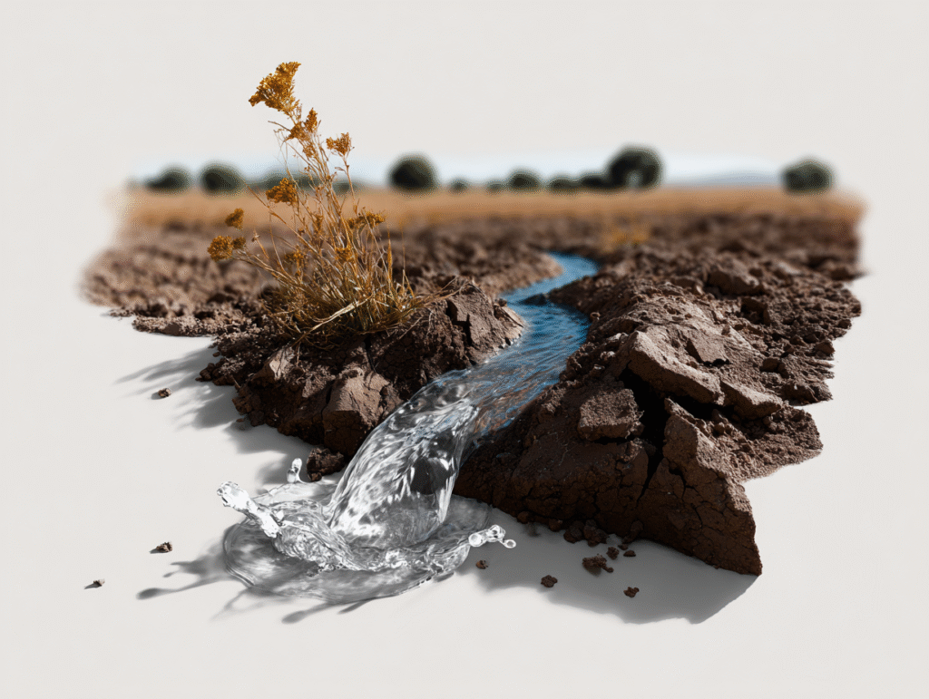 water scarcity or degraded land, to emphasize the problem
